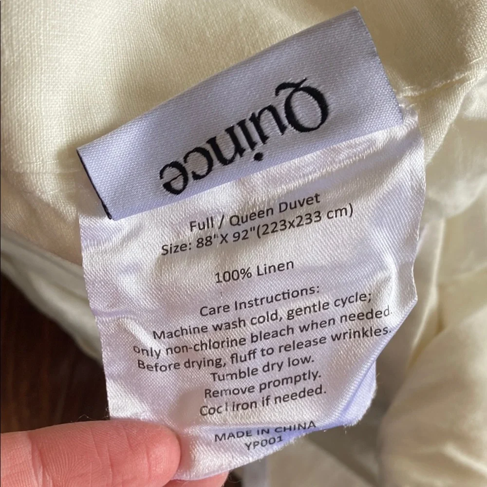 Quince 100% Linen Full/Queen Duvet Color In Natural Beige